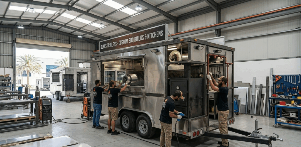 Dunes Trailers custom BBQ food truck build UAE workshop Sharjah